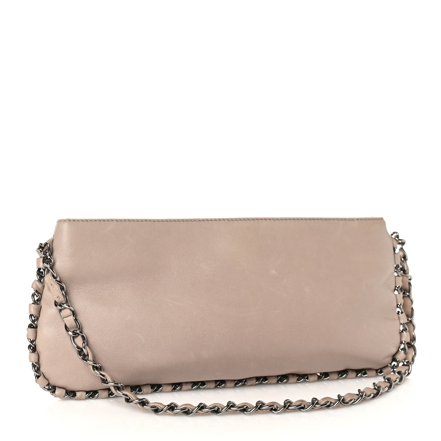 Lambskin Flat Shoulder Bag Beige