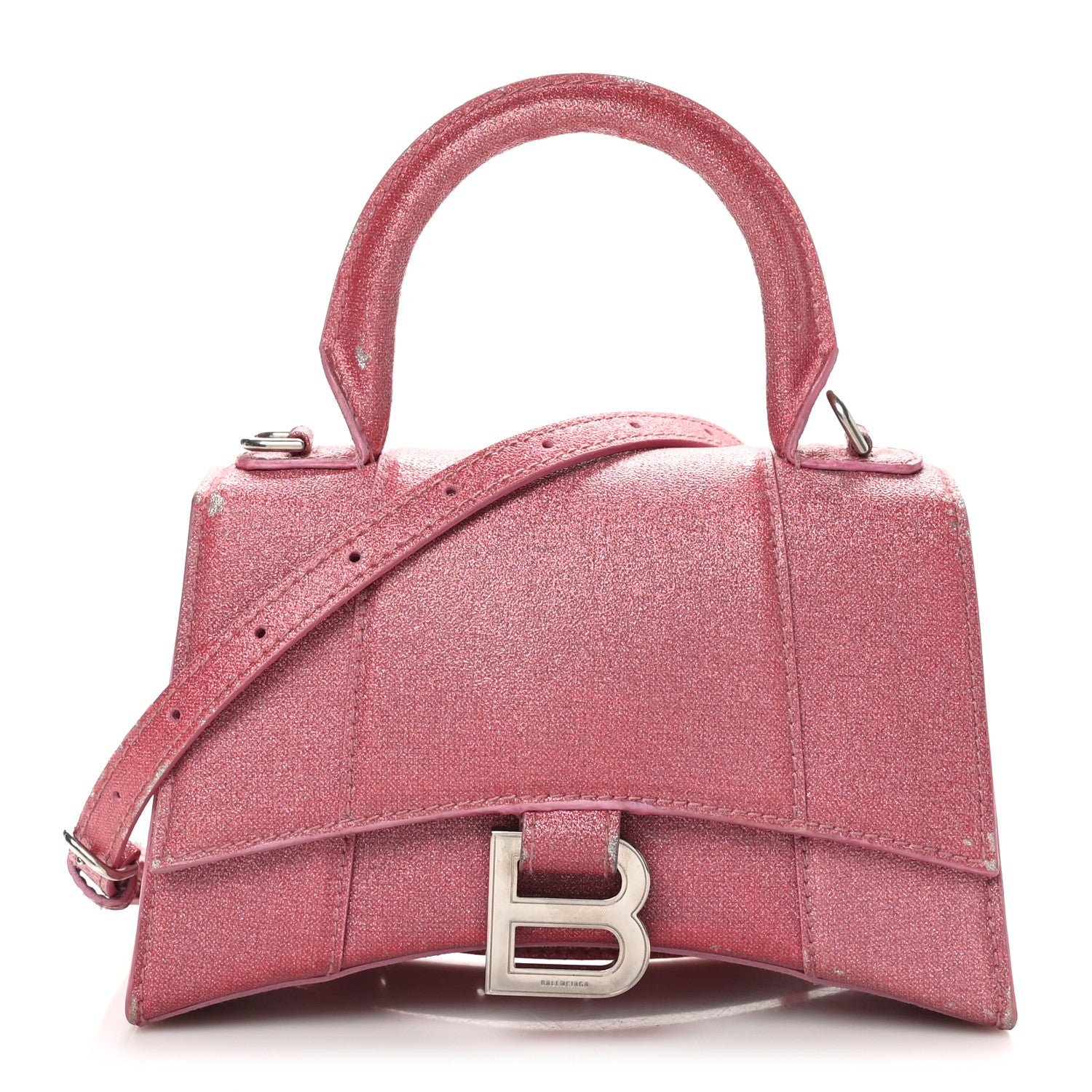 Balenciaga Glitter Fabric Hourglass Top Handle Bag XS Sweet Pink 1 of 15