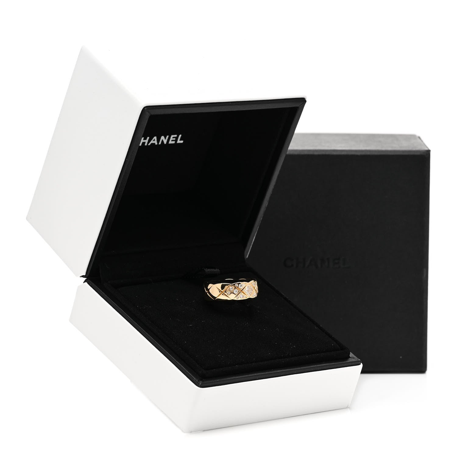 Chanel 18K Yellow Gold Diamond Small Coco Crush Ring 52 6 7 of 7