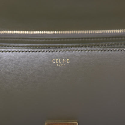 Celine Box Calfskin Classic Box Medium Flap Bag Army Green 7 of 10