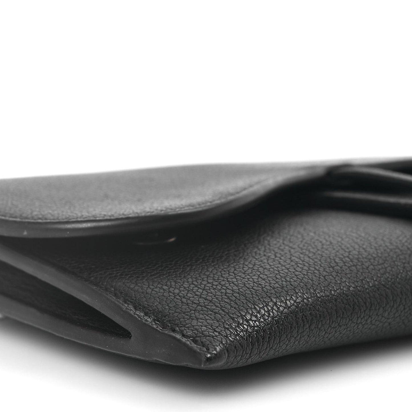Goatskin Saddle Long Wallet With Chain Black