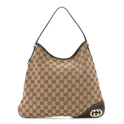 Gucci Monogram Medium New Britt Hobo Dark Brown 1 of 11