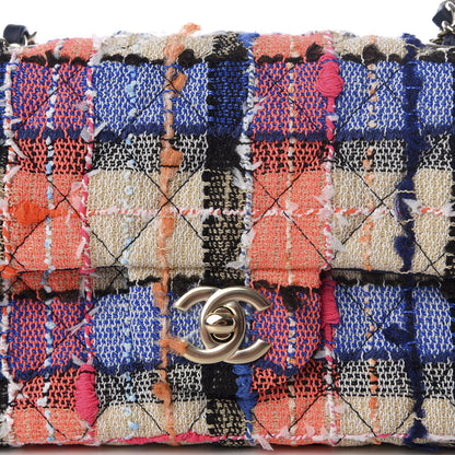 Chanel Tweed Quilted Mini Rectangular Flap Blue Orange Yellow 9 of 10