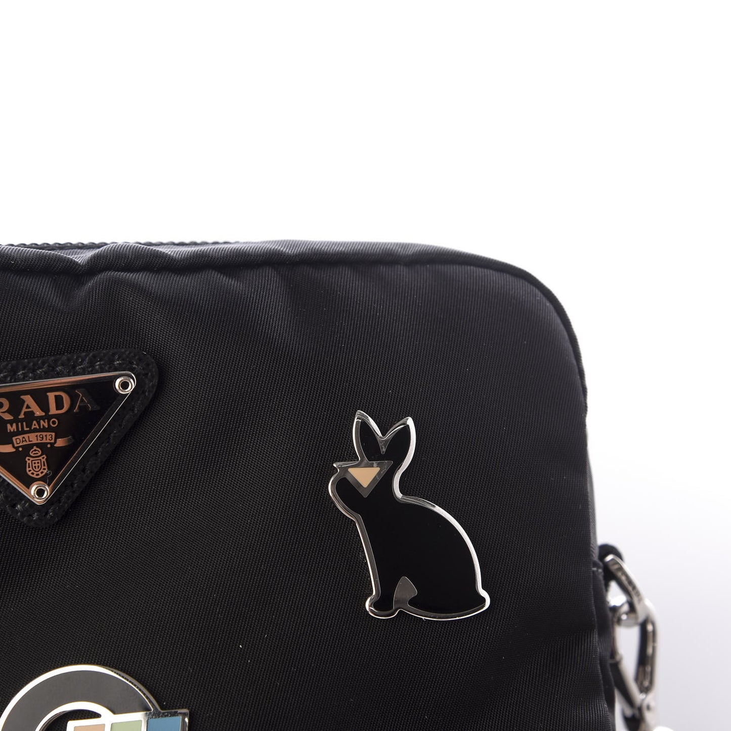 Tessuto Nylon Saffiano Smalto Wristlet Black