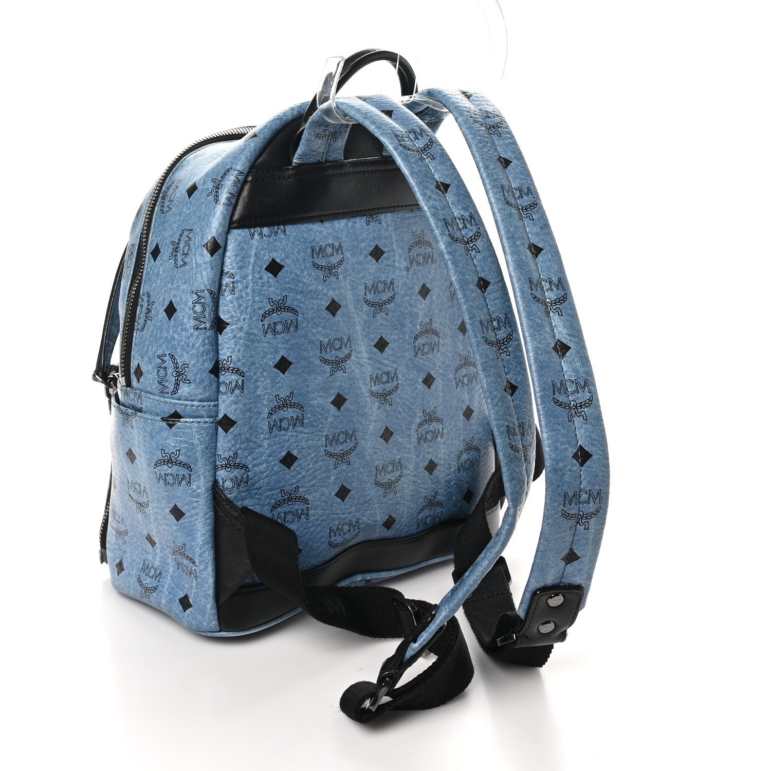 MCM Visetos Studded Small Dual Stark Backpack Denim 3 of 7