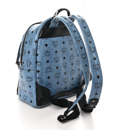 MCM Visetos Studded Small Dual Stark Backpack Denim 3 of 7