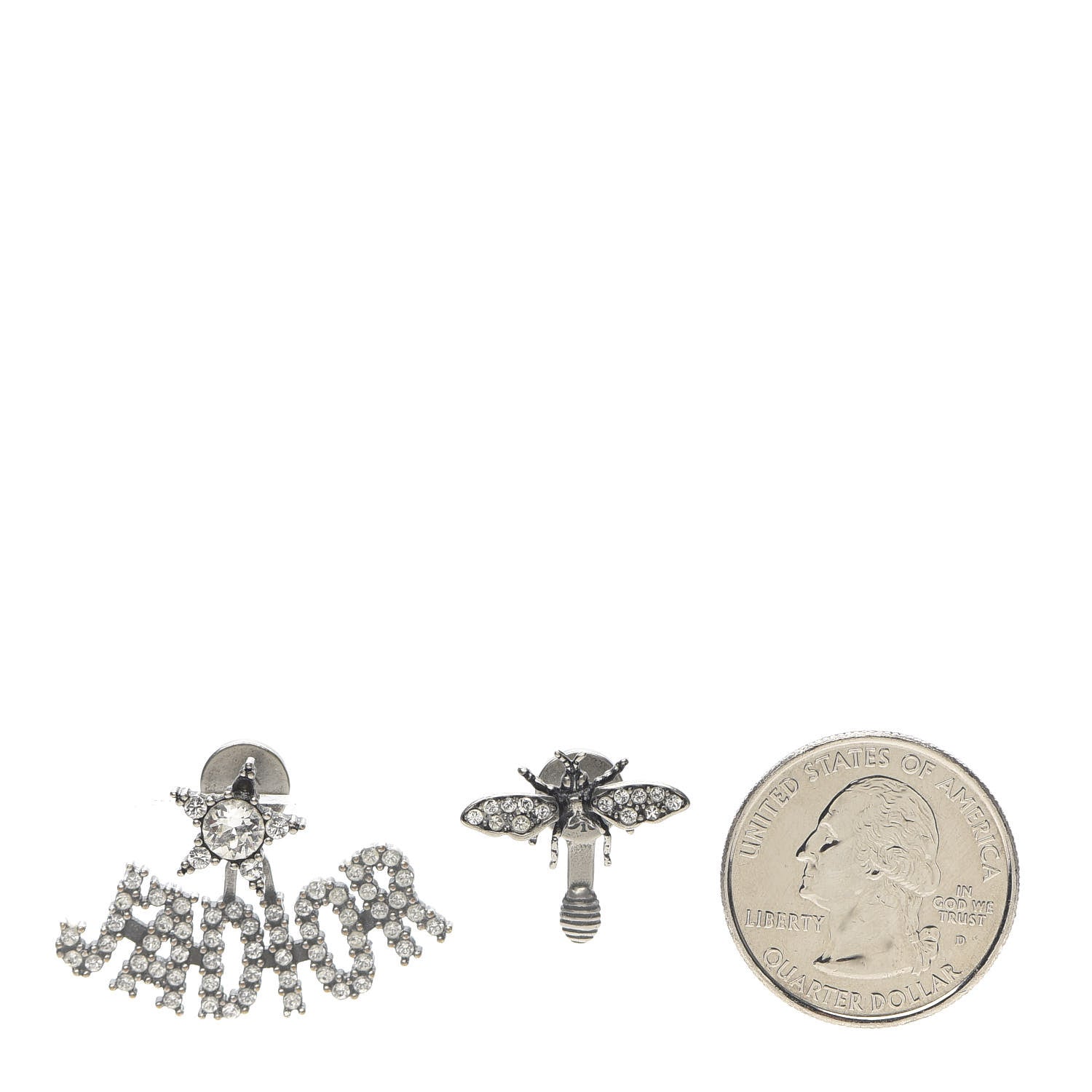 Christian Dior Palladium Crystal J'adior Earrings 2 of 5