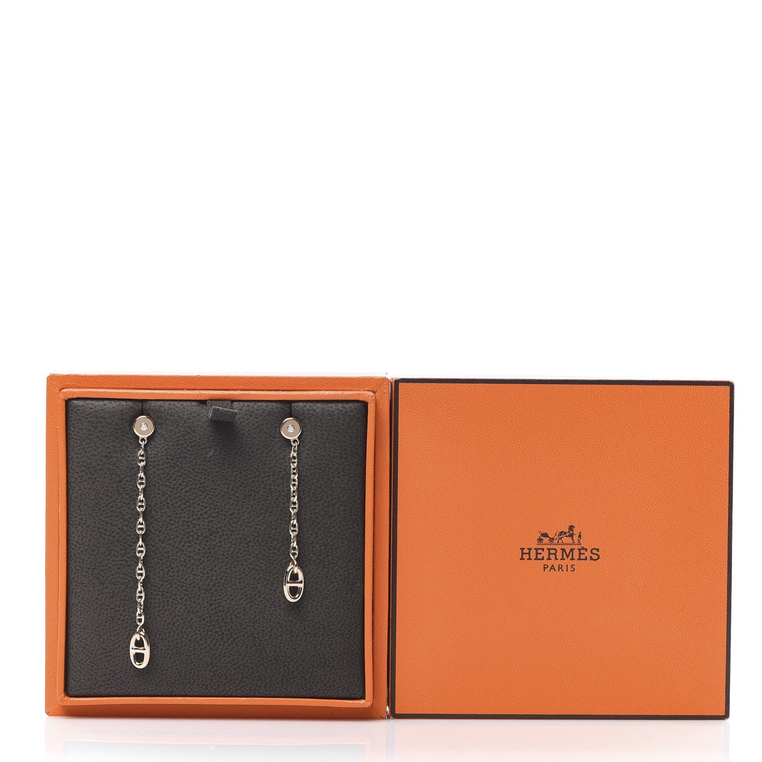 Hermes 18K Rose Gold Diamond TPM Farandole Drop Earrings 6 of 6