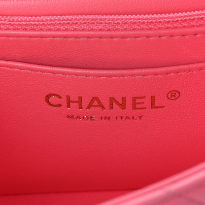 Chanel Lambskin Quilted Mini Rectangular Flap Pink 4 of 9