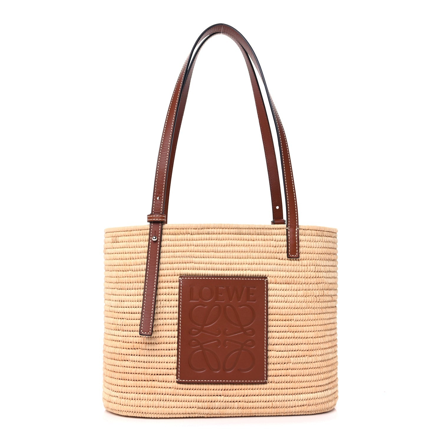 Loewe Raffia Small Square Basket Tote Bag Natural Tan 1 of 9