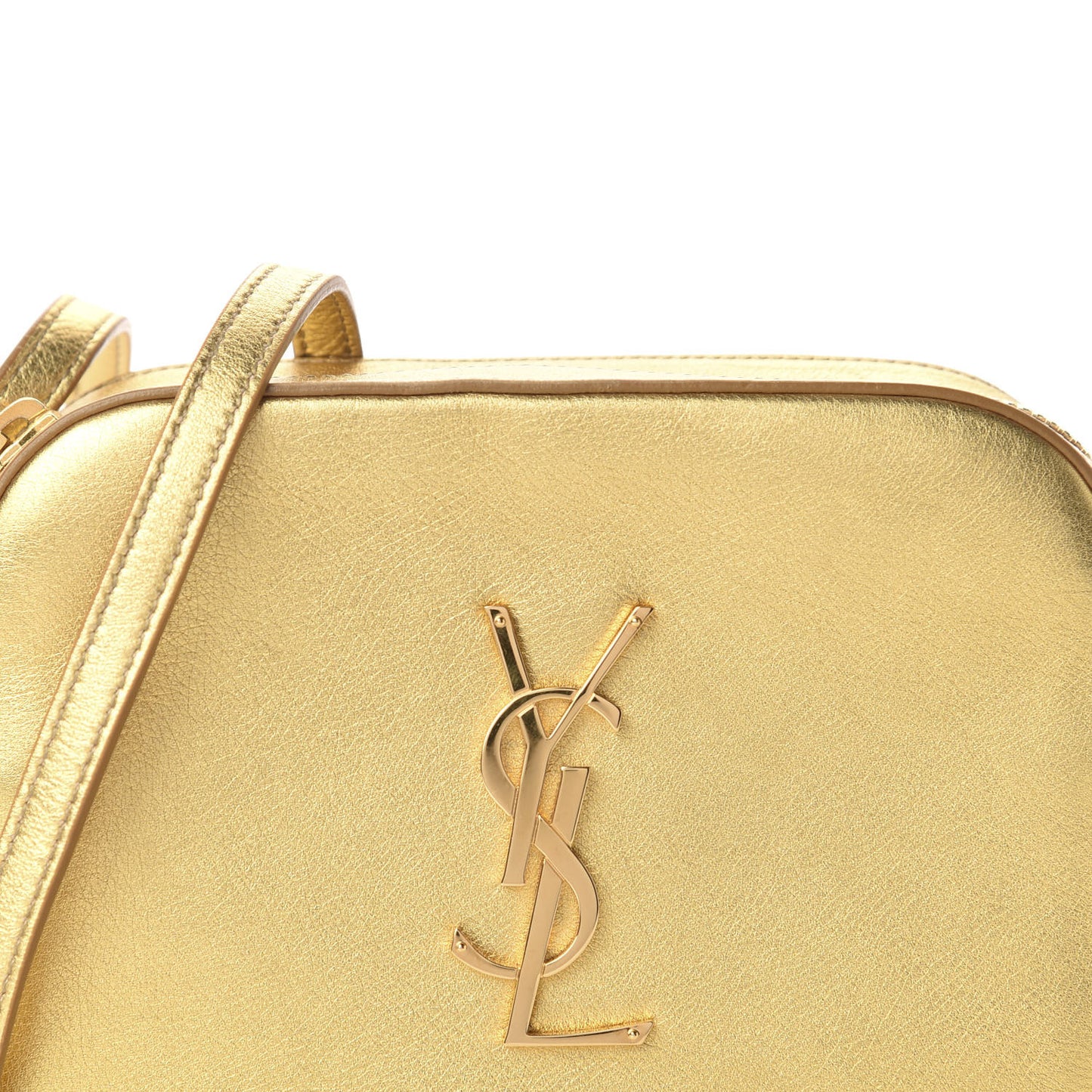 Metallic Calfskin Small Classic Monogram Camera Bag Gold