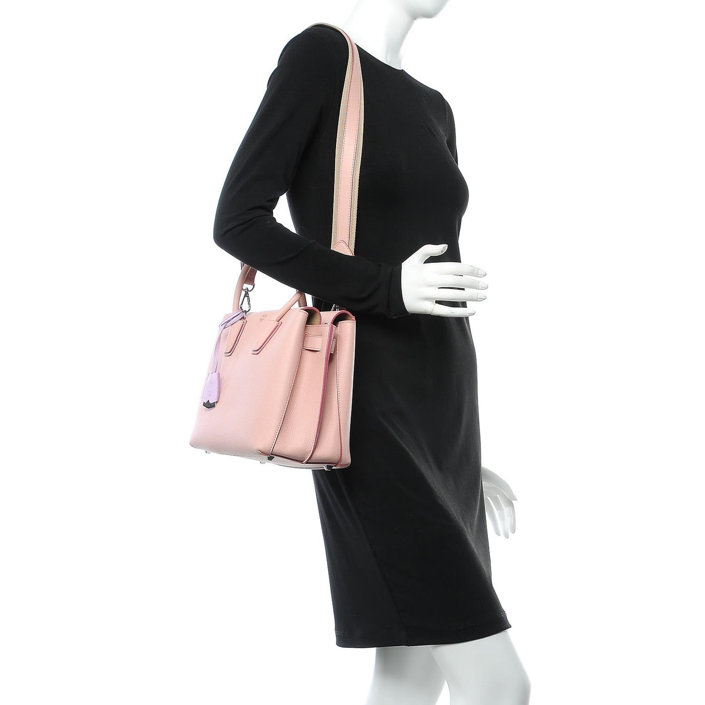Grained Calfskin Medium Milla Tote Pink Blush