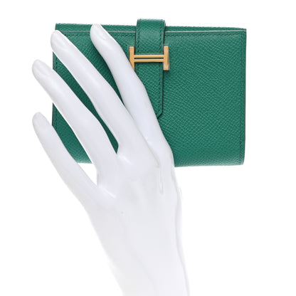 Hermes Epsom Tri-Fold Compact Bearn Wallet Vert Jade 2 of 9