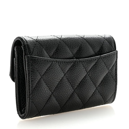 Chanel Caviar Quilted Flap Card Holder Wallet Black 3 of 9