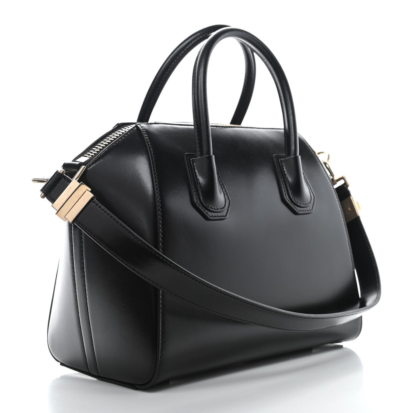 Shiny Lord Calfskin Small Antigona Black