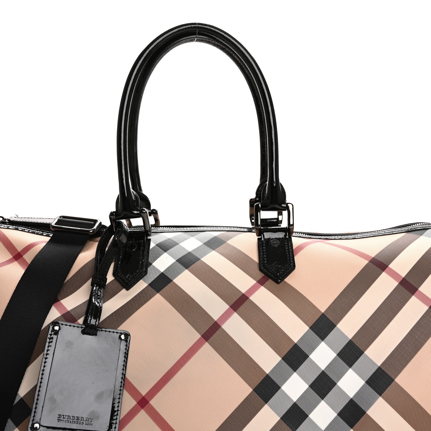 Burberry Supernova Check Duffle Bag Black 8 of 15