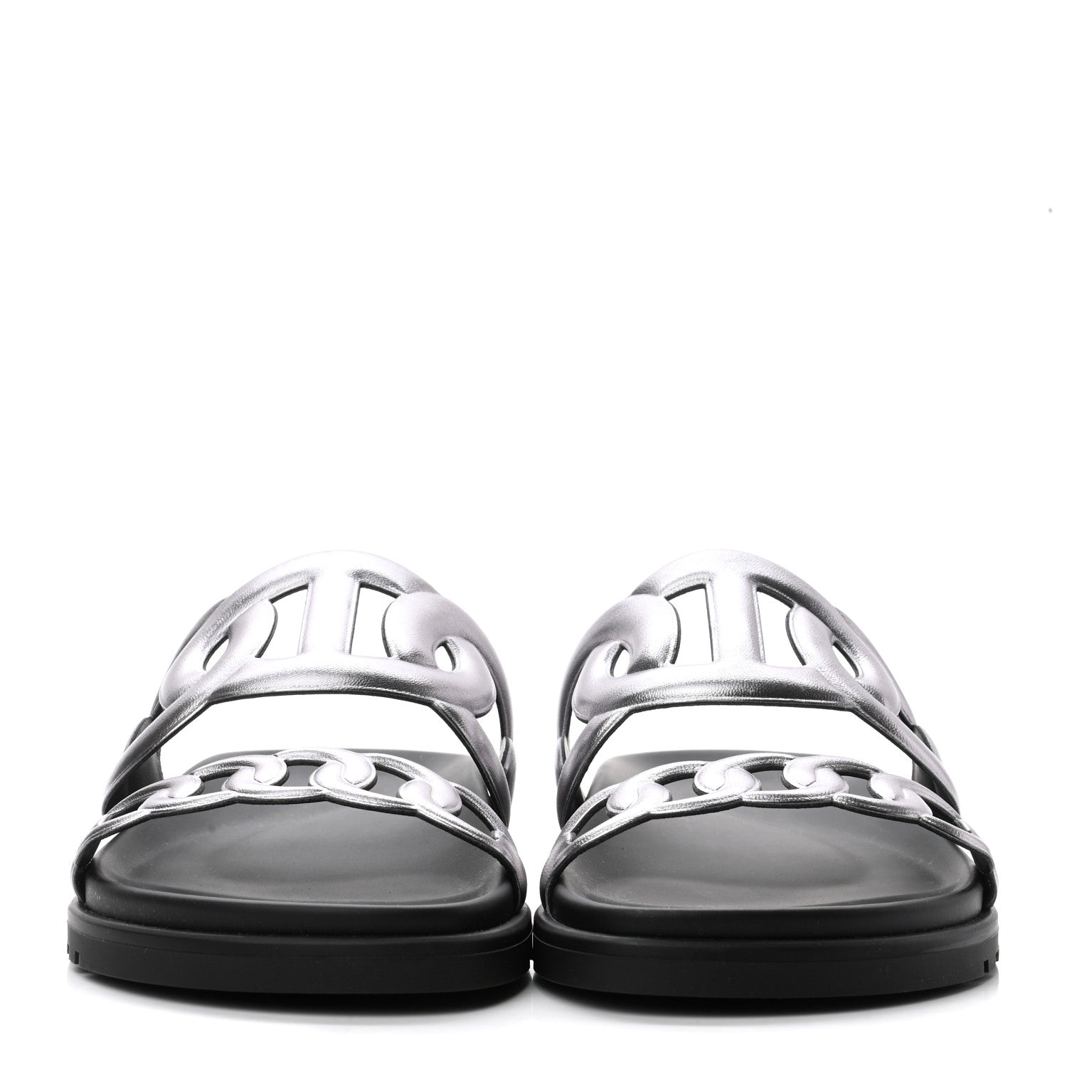 Hermes Nappa Extra Sandals 36.5 Gris Argent 2 of 8