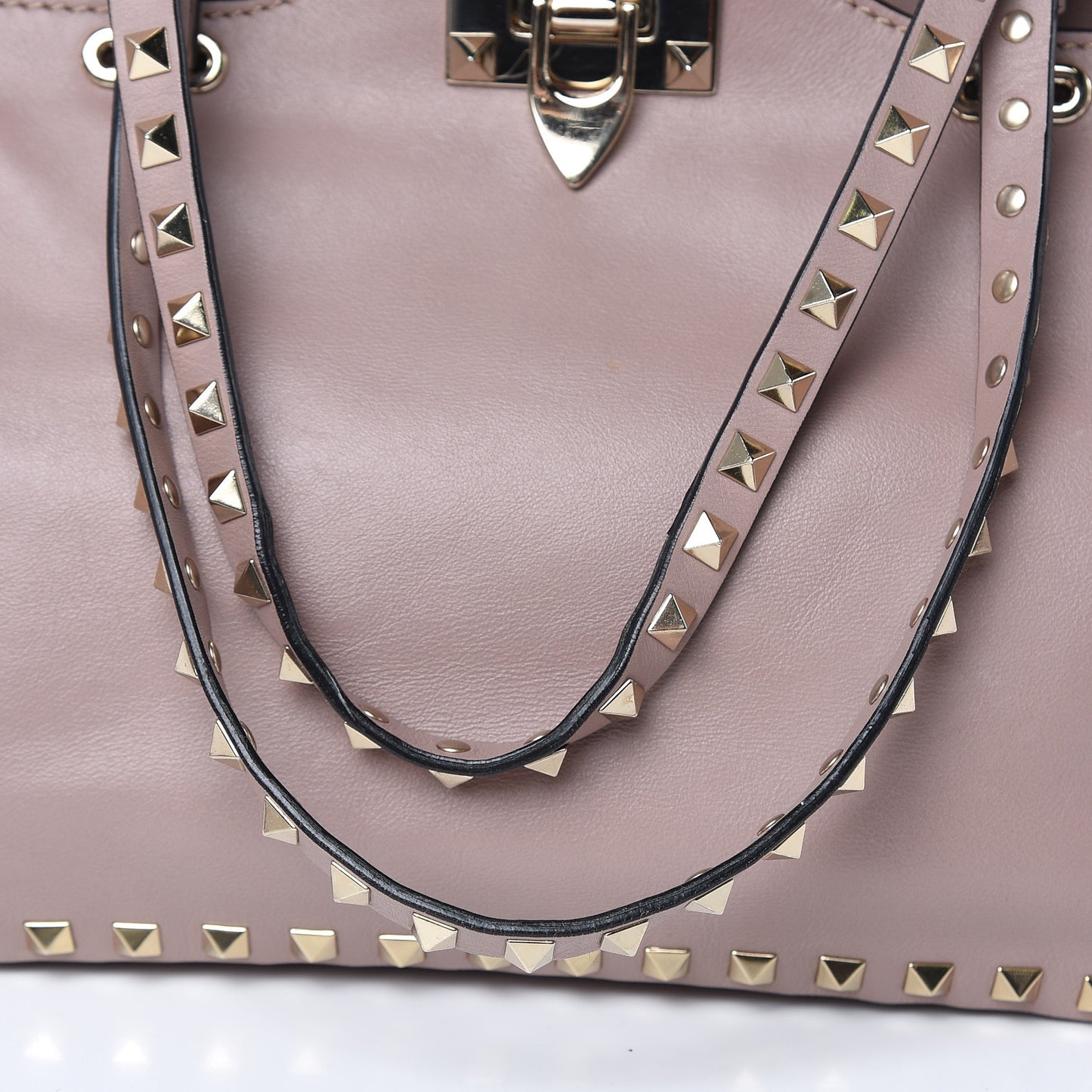 Vitello Small Rockstud Tote Poudre