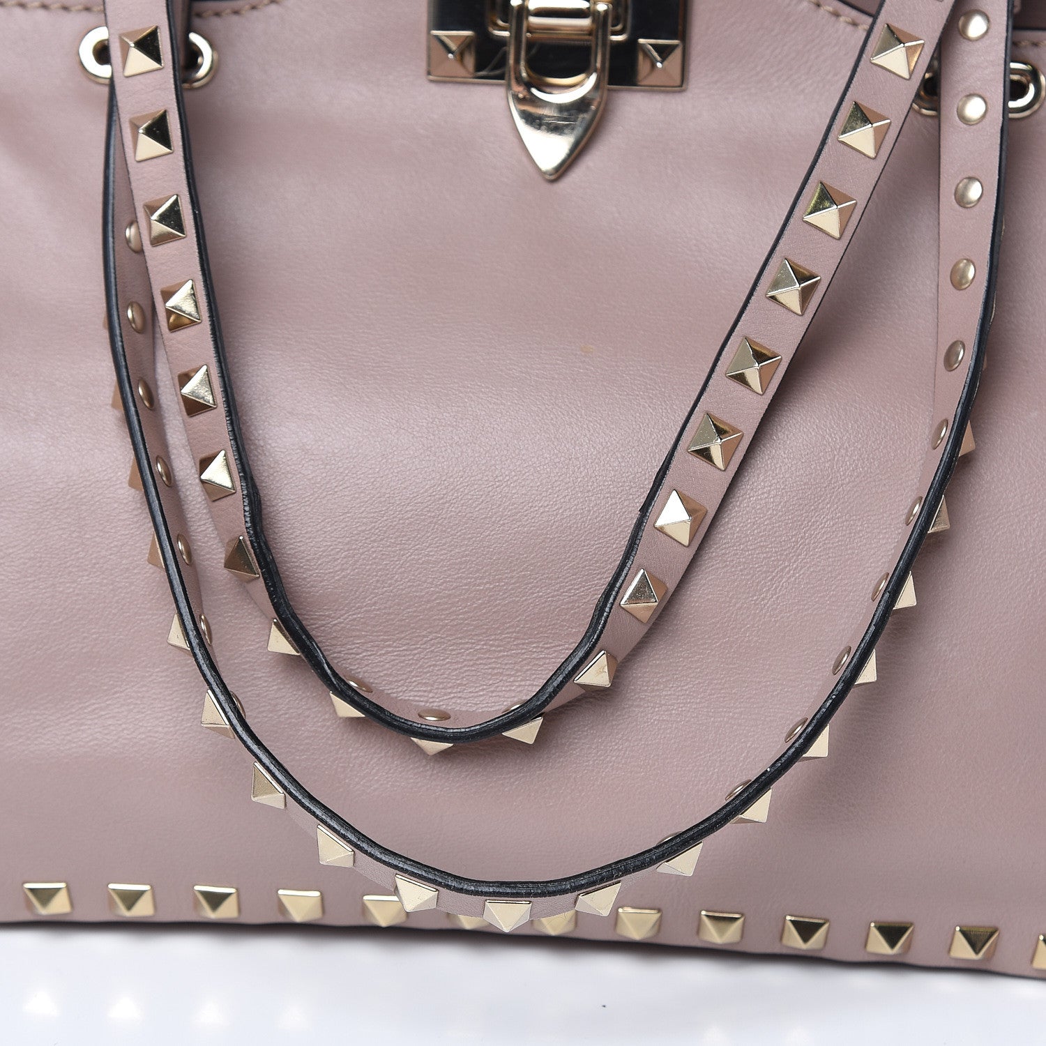 Valentino Garavani Vitello Small Rockstud Tote Poudre 12 of 15