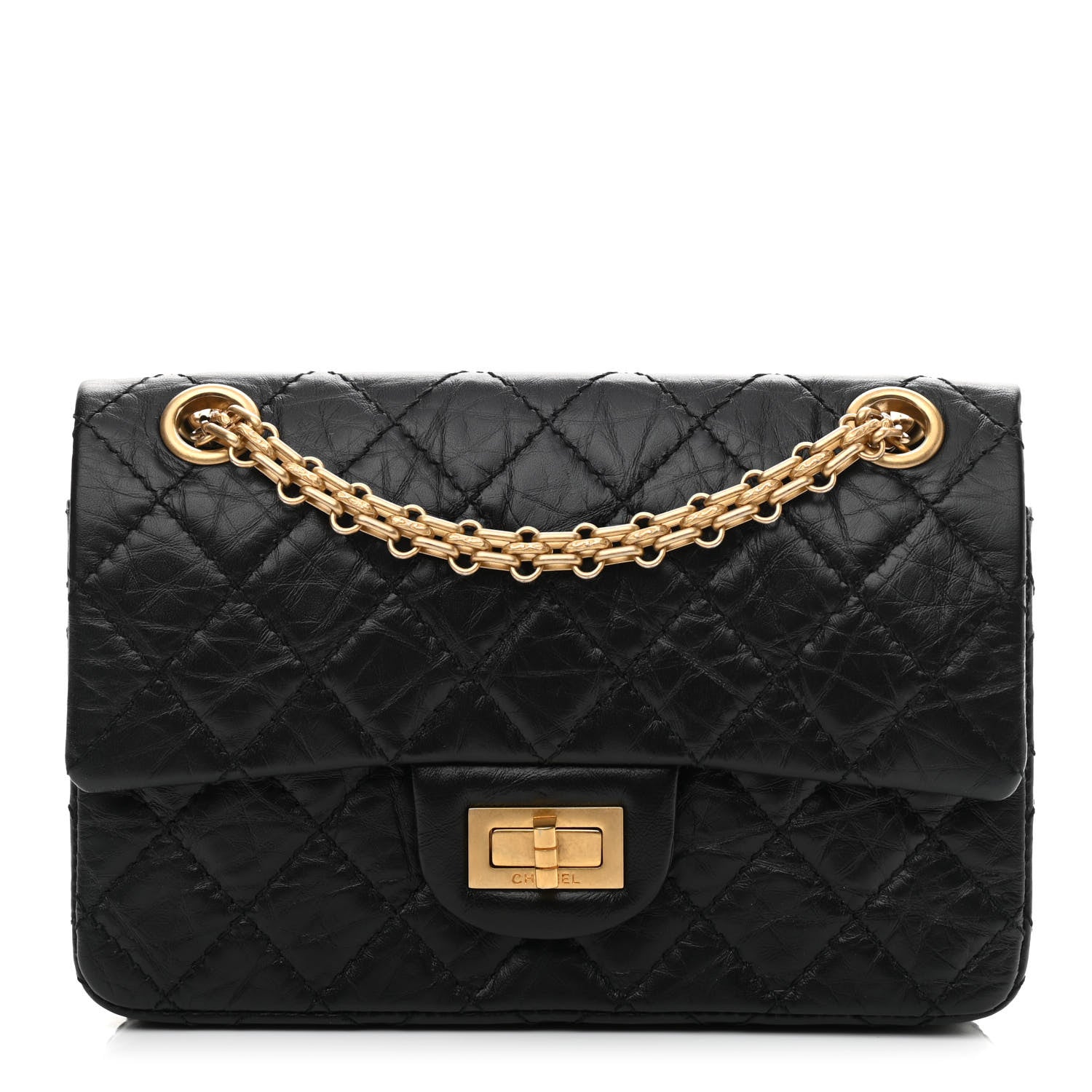 Chanel Aged Calfskin Quilted 2.55 Reissue Mini Flap Black 1 of 9