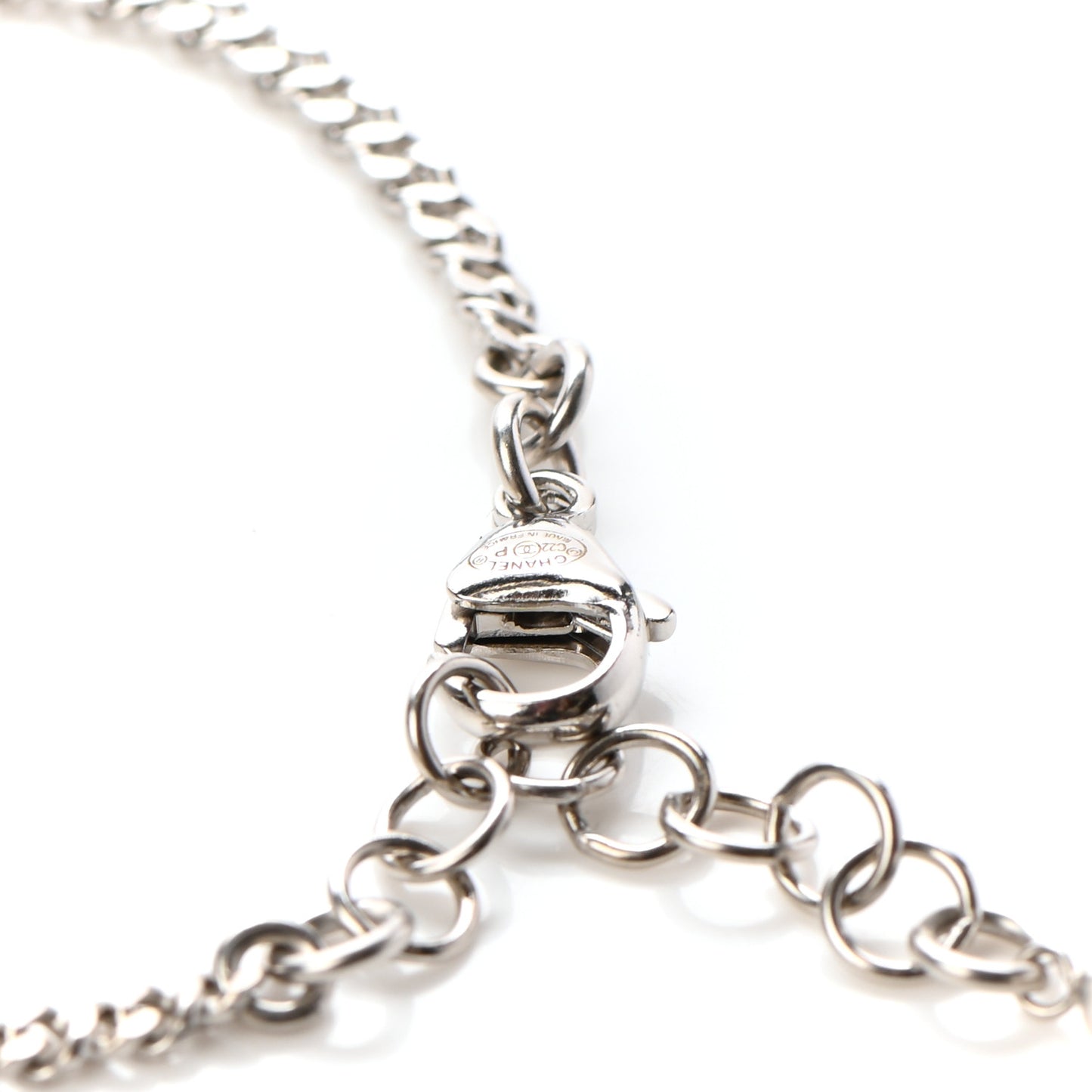 Pearl Crystal CC Bracelet Silver