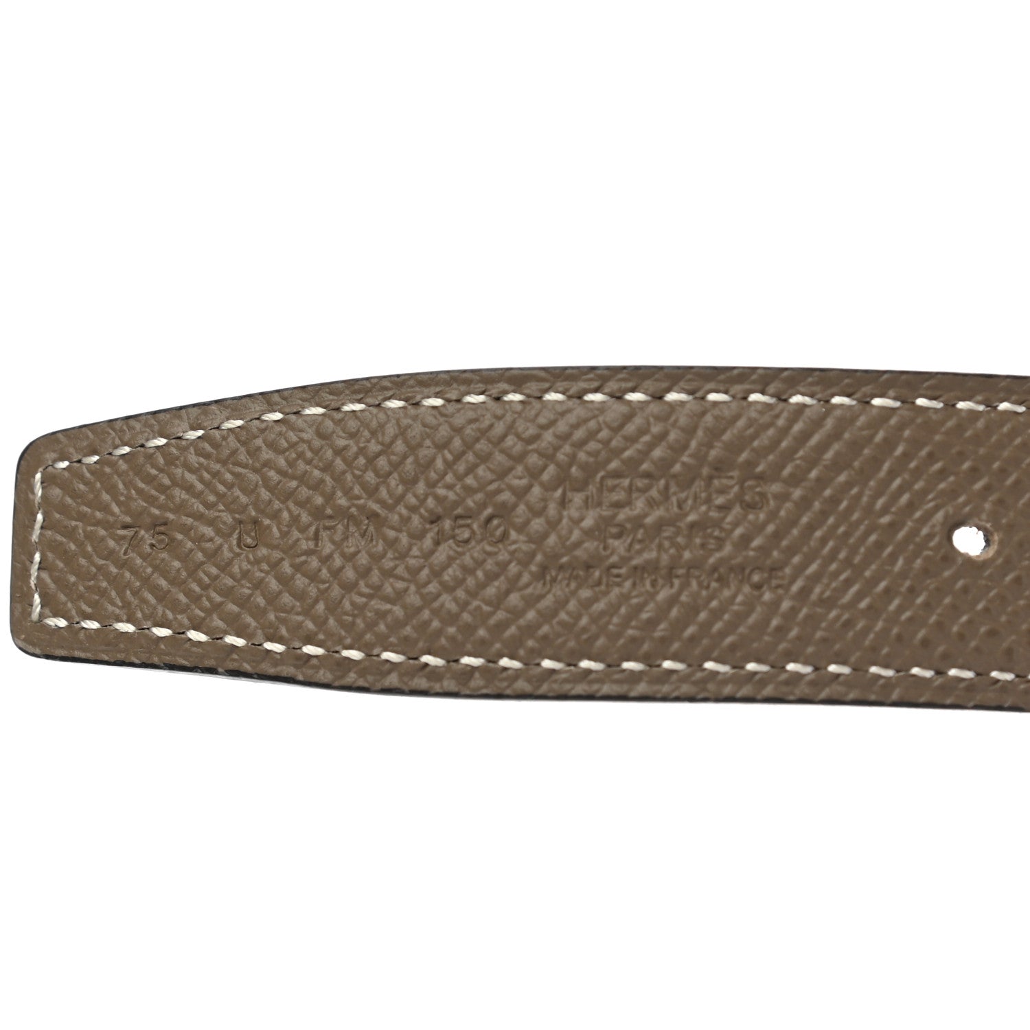 Hermes Epsom Swift 24mm Mors H Belt 75 Etoupe Black 6 of 6