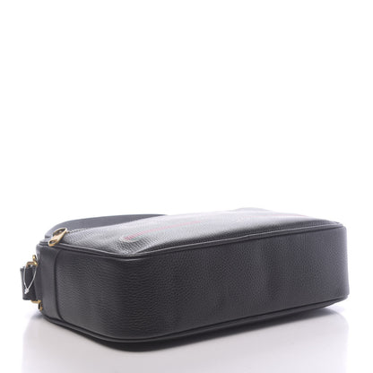 Gucci Pebbled Calfskin Logo Messenger Bag Black 4 of 10