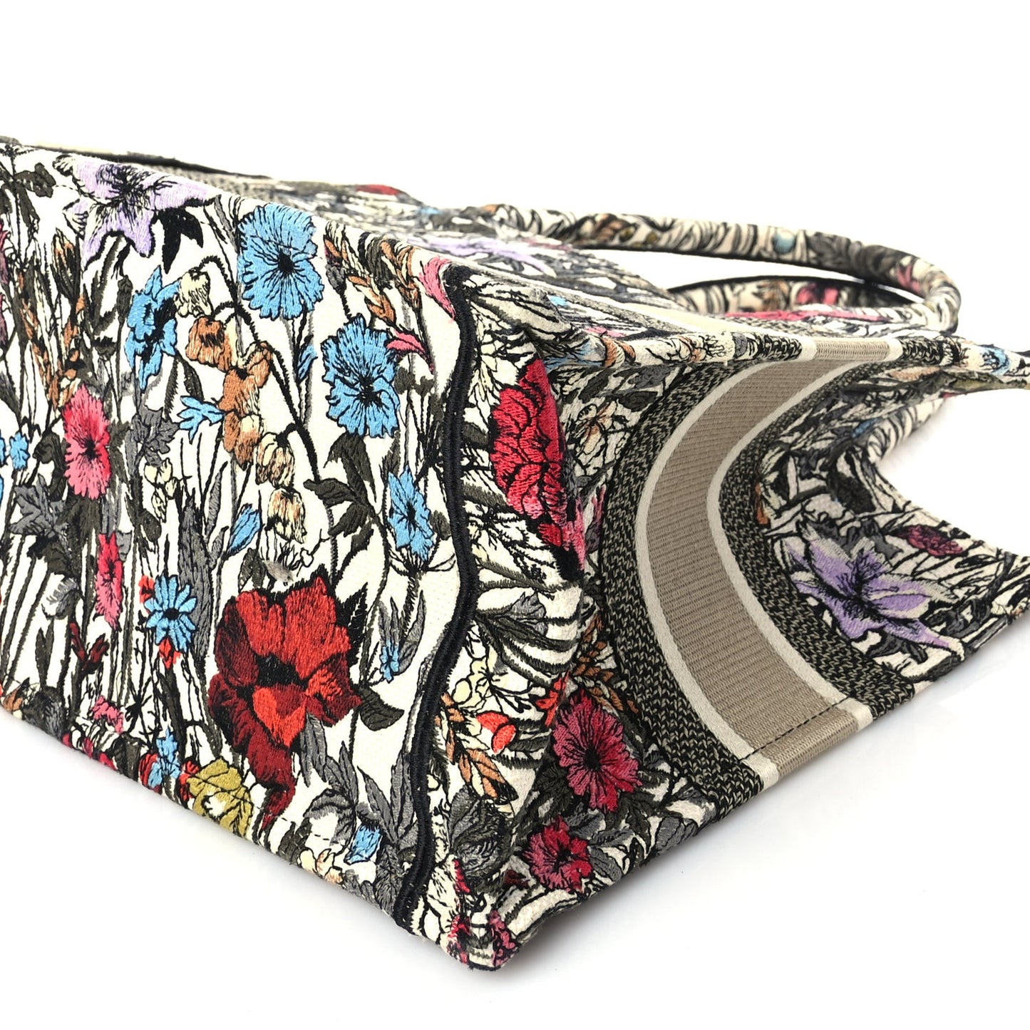 Canvas Embroidered Medium Mille Fleurs Book Tote Multicolor