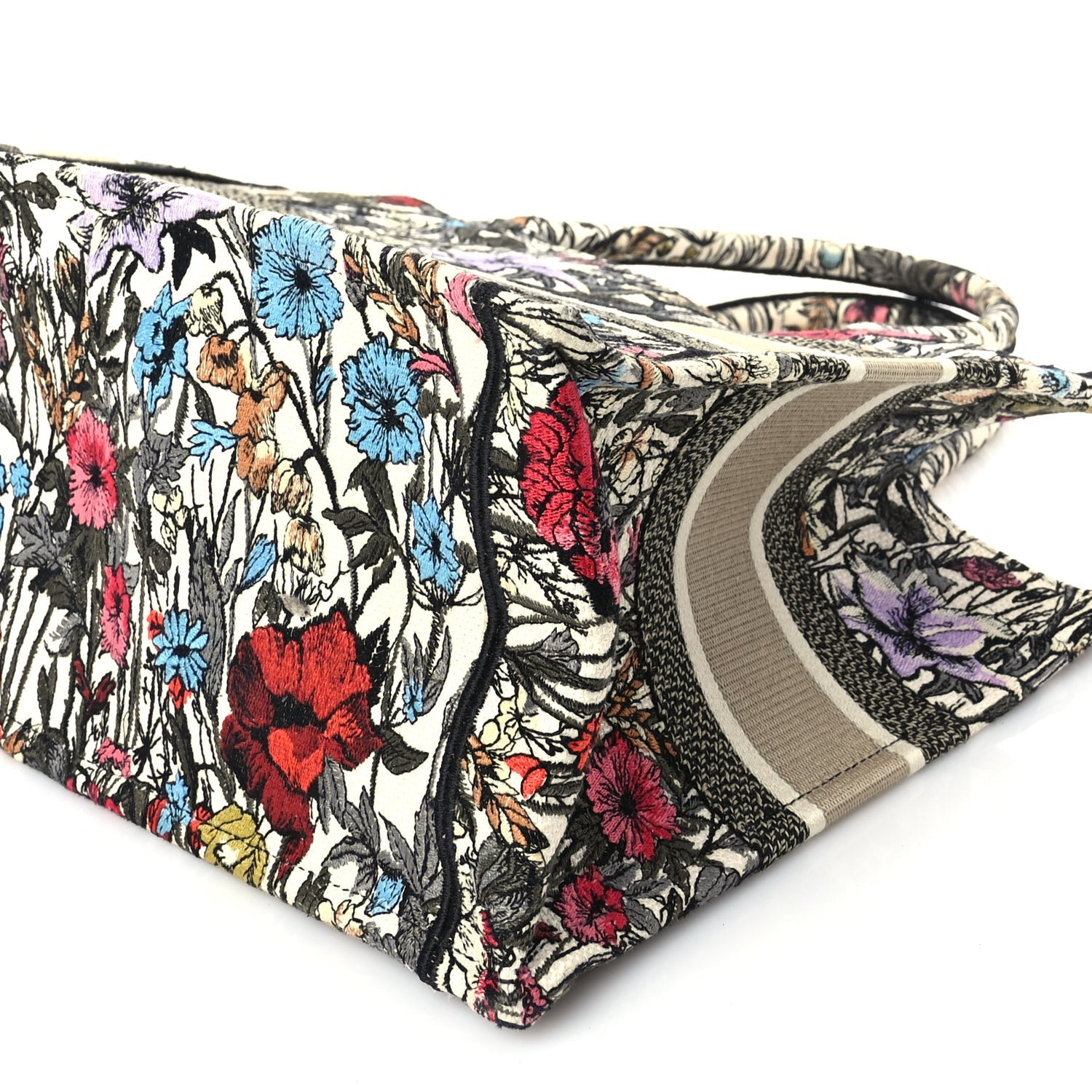 Christian Dior Canvas Embroidered Medium Mille Fleurs Book Tote Multicolor 8 of 8