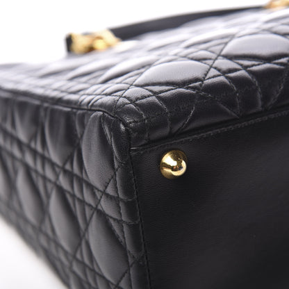 Christian Dior Lambskin Cannage Large Lady Dior Black 9 of 12