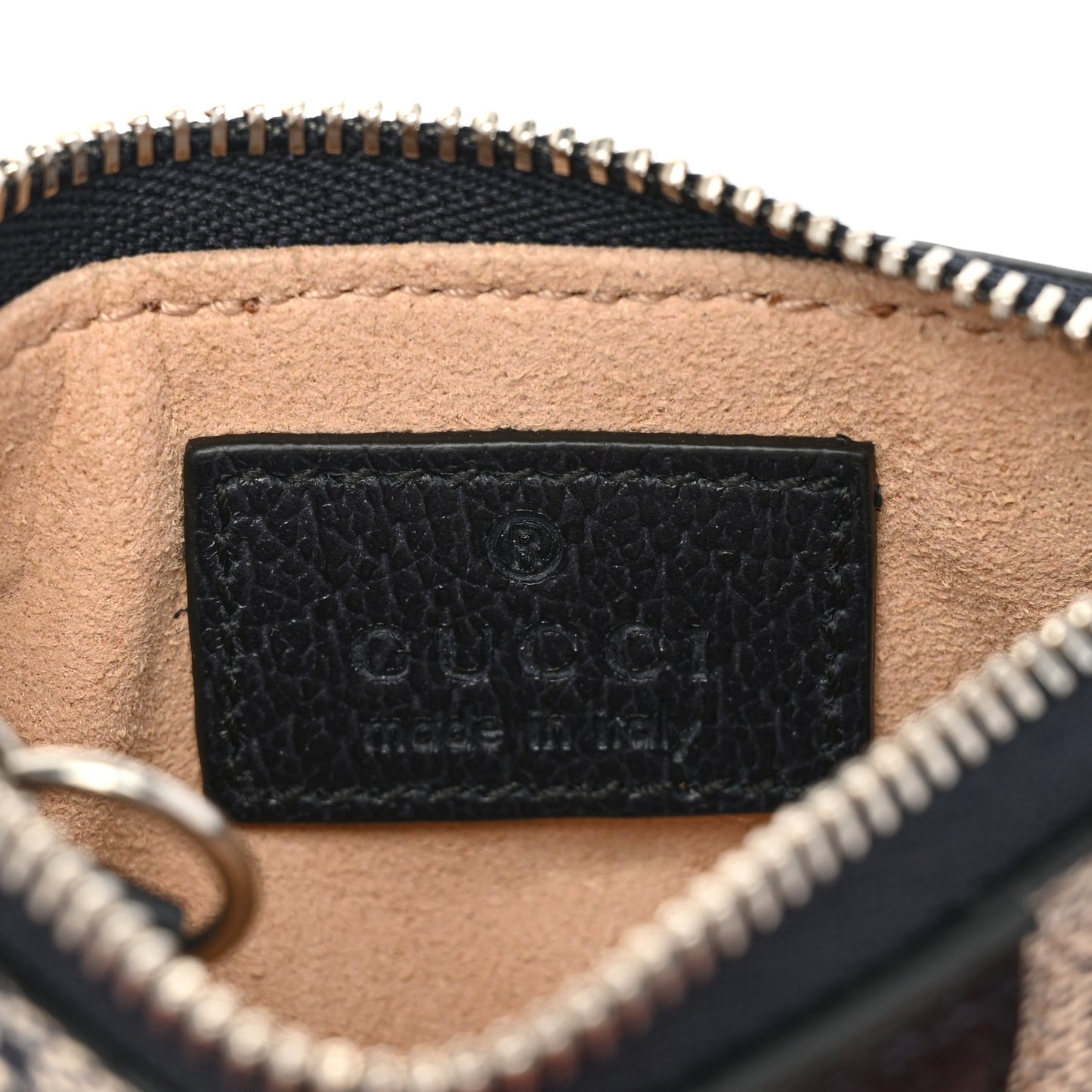 GG Supreme Monogram Web Ophidia Key Case Beige Blue