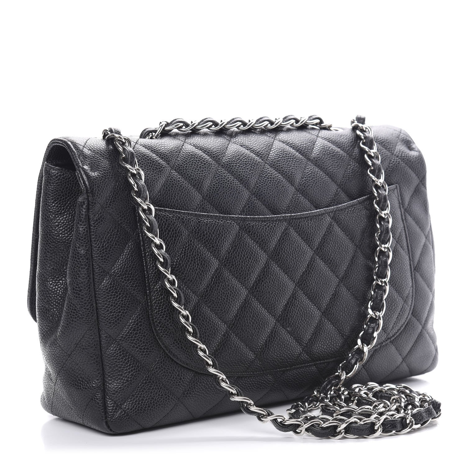 Chanel Caviar Quilted Jumbo Single Flap Black 4 of 15
