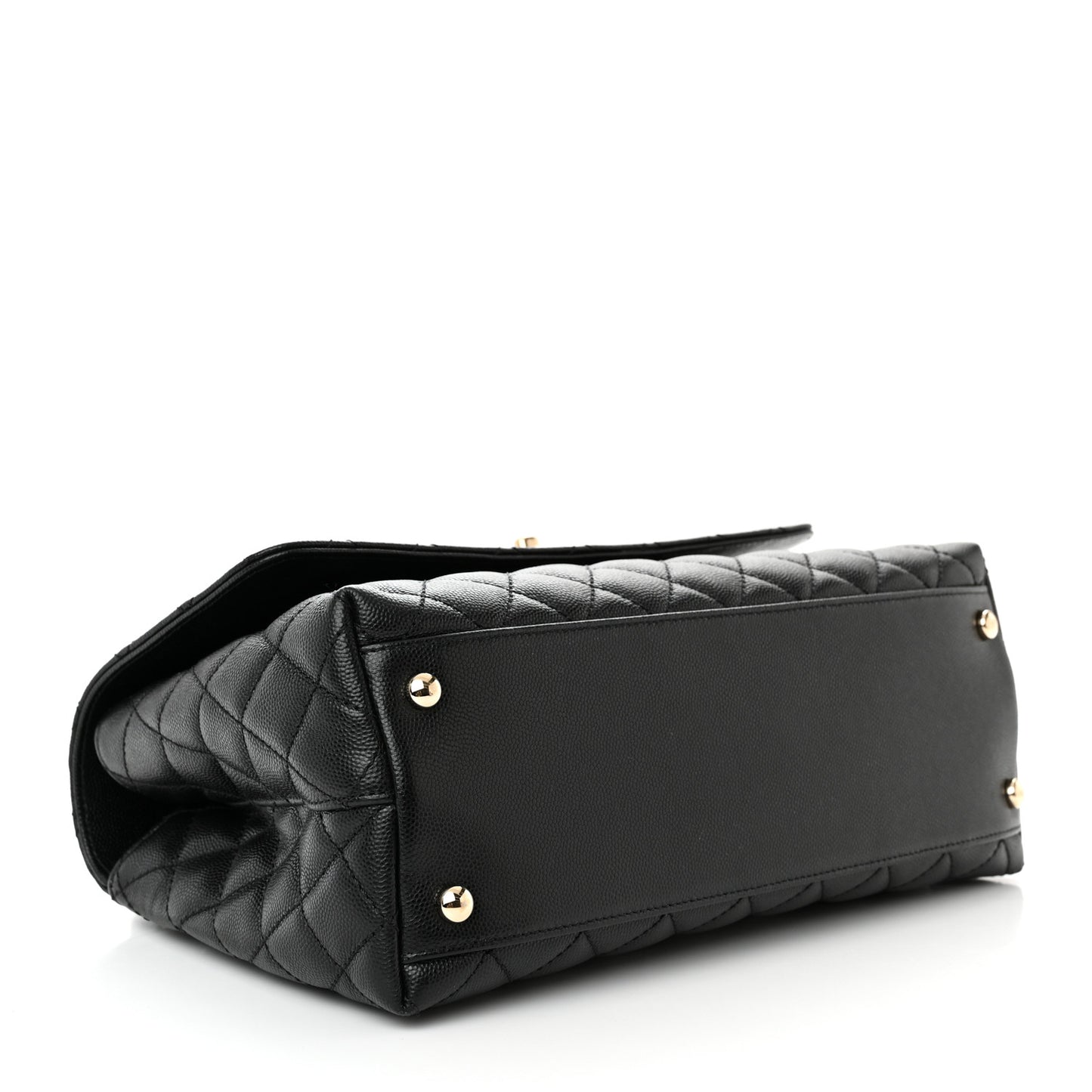 Caviar Quilted Small Coco Handle Flap Black