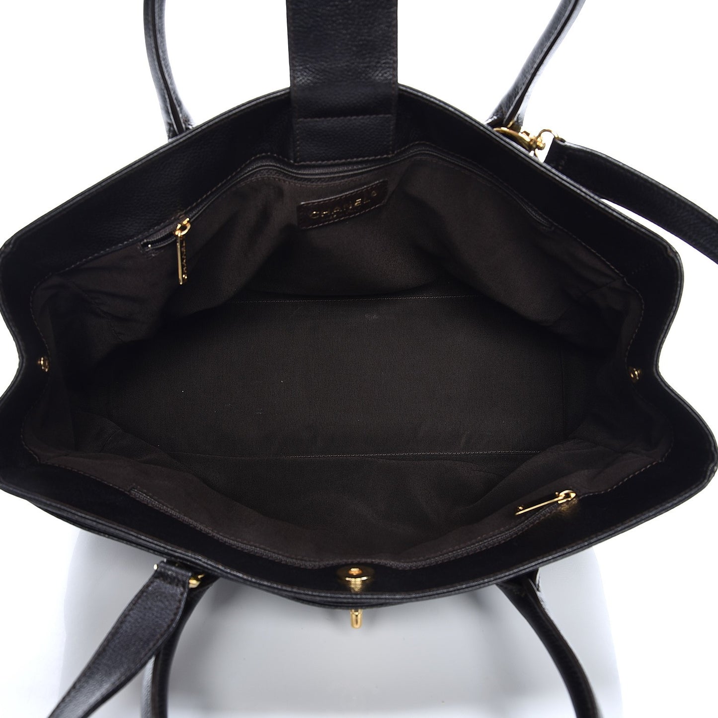 Calfskin Cerf Executive Shopper Tote Dark Brown