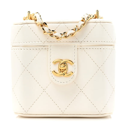 Chanel Lambskin Quilted Vanity Clutch With Chain White 1 of 7
