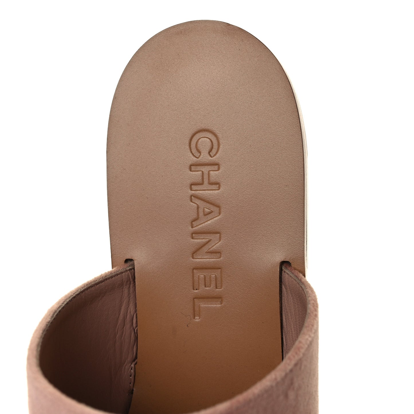 Velvet Chain Mule Sandals 39 Beige