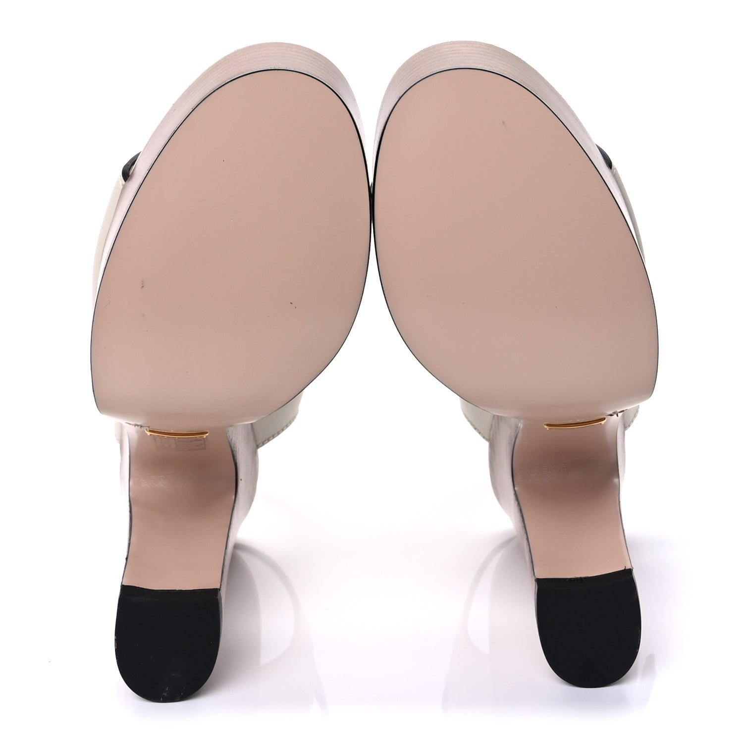 Gucci Cosmos Softy Calfskin Wooden Interlocking G Cut-Out 30/120mm Platform Sandals 37  Mystic White 6 of 9
