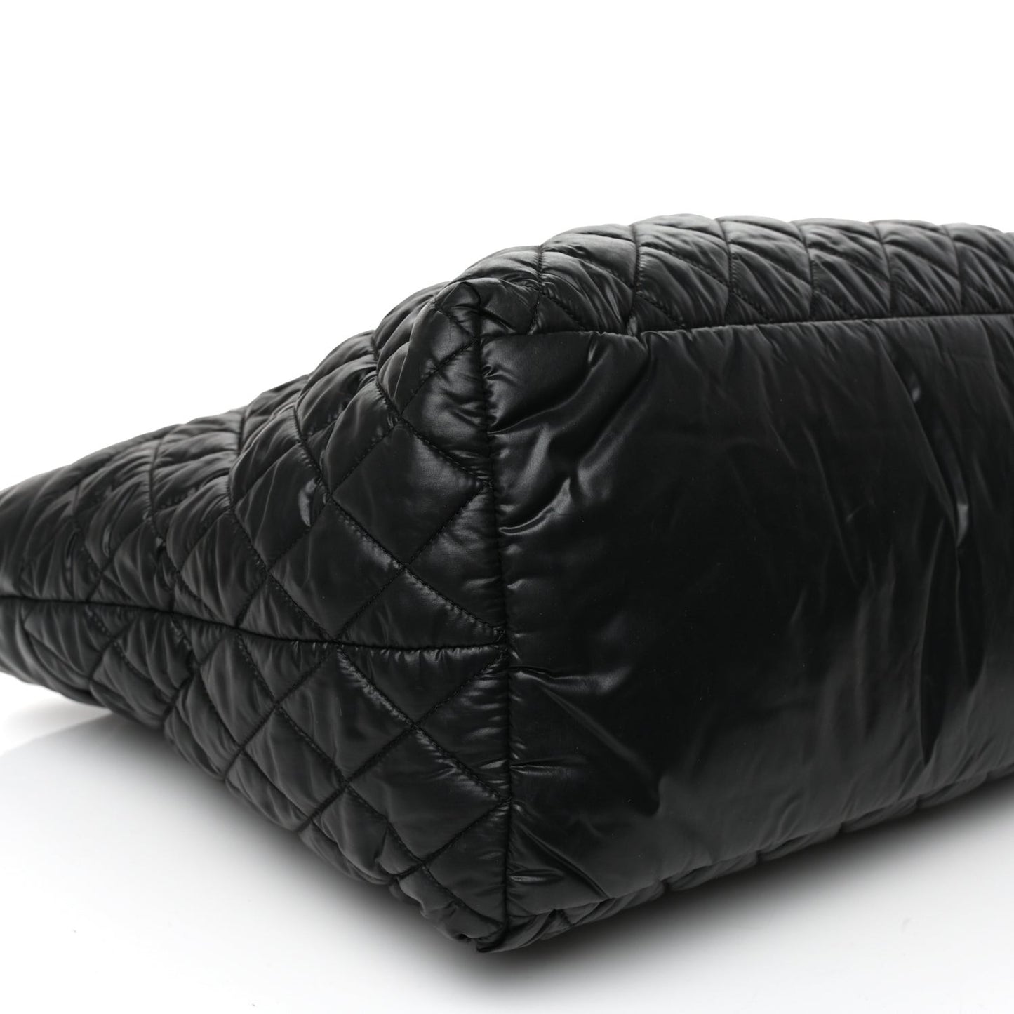 Nylon Quilted Large Coco Cocoon Tote Black
