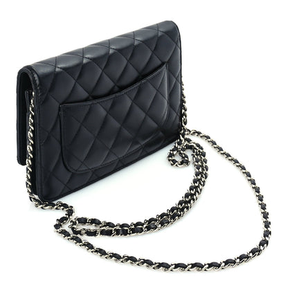 Chanel Lambskin Quilted Wallet On Chain WOC Black 2 of 9