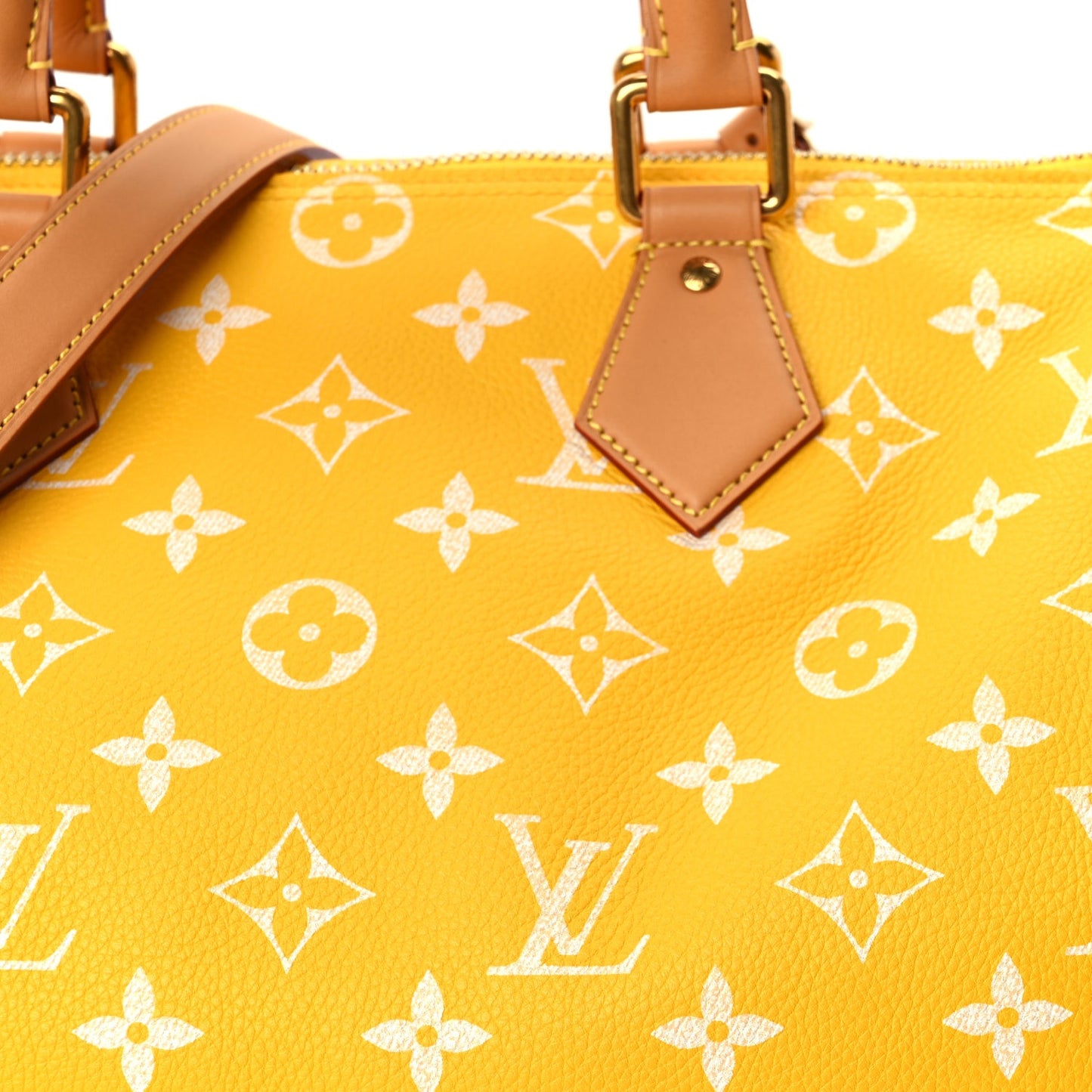 Calfskin Monogram Speedy P9 Bandouliere 40 Jaune Mat