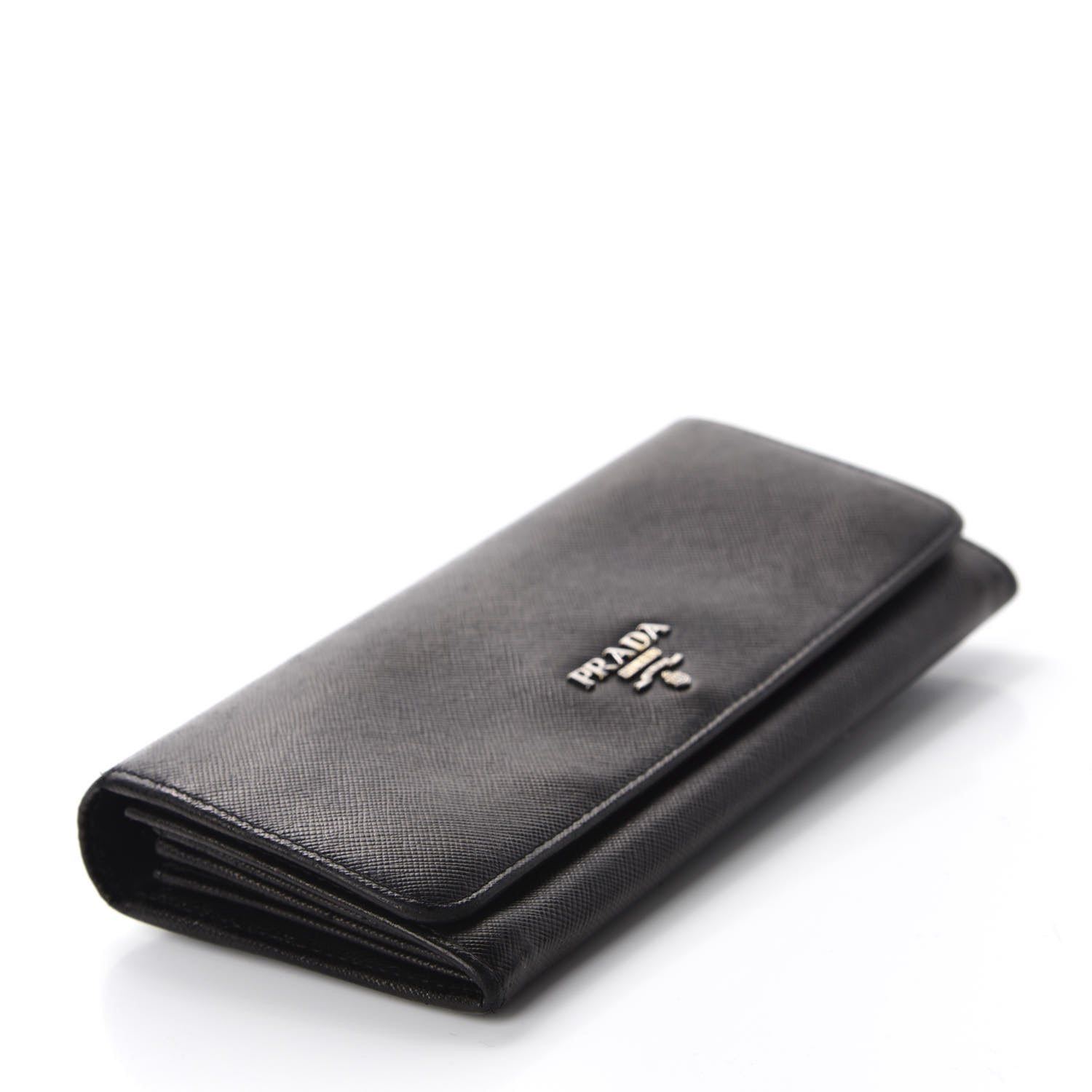 Prada Saffiano Continental Flap Wallet Black 4 of 6