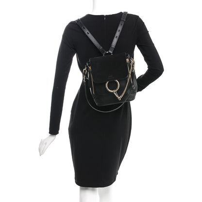 Chloe Suede Calfskin Small Faye Backpack Black 2 of 8