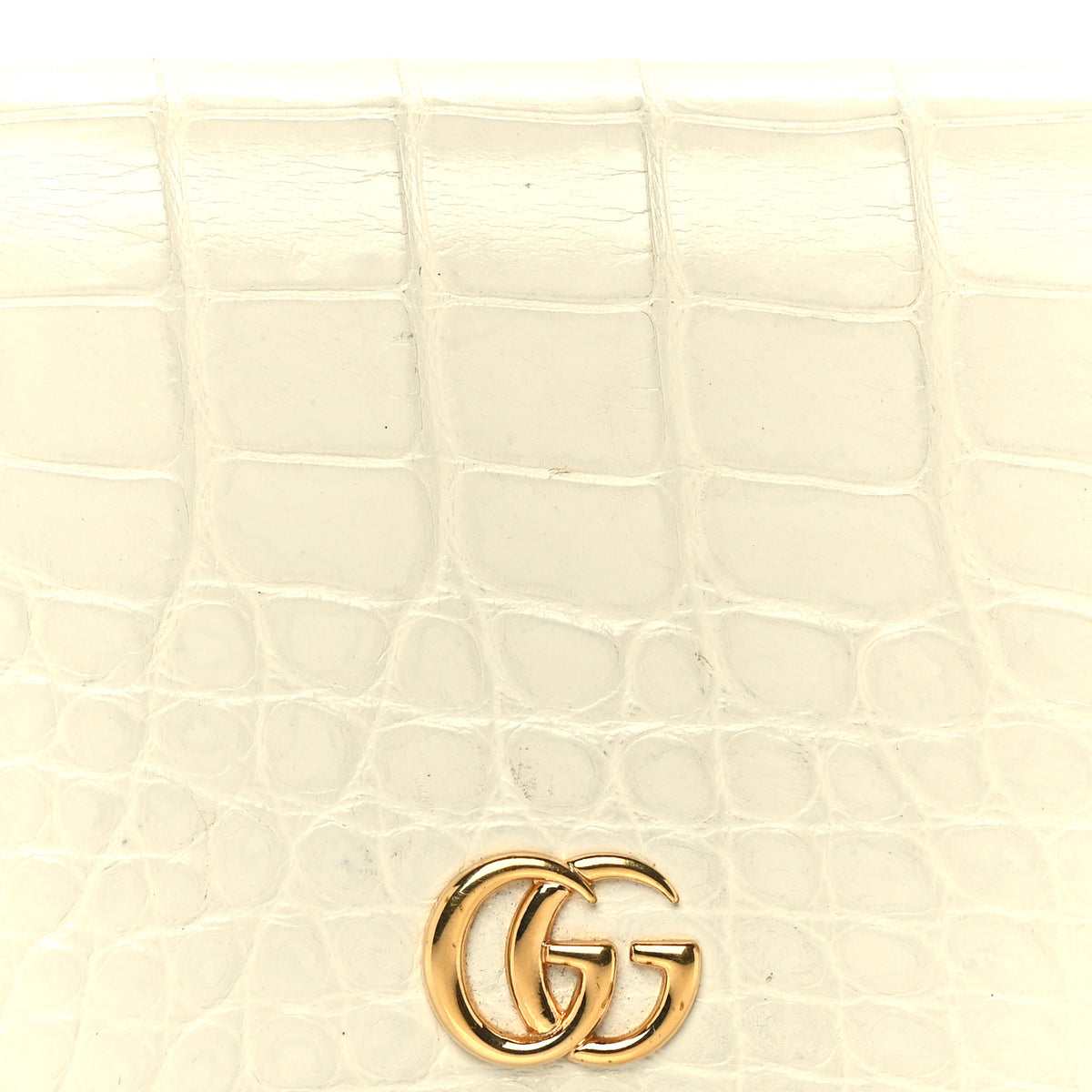 Crocodile GG Marmont Card Case White