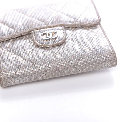 Chanel Metallic Calfskin Pixel Effect Quilted Compact Flap Wallet Gold 13 of 16