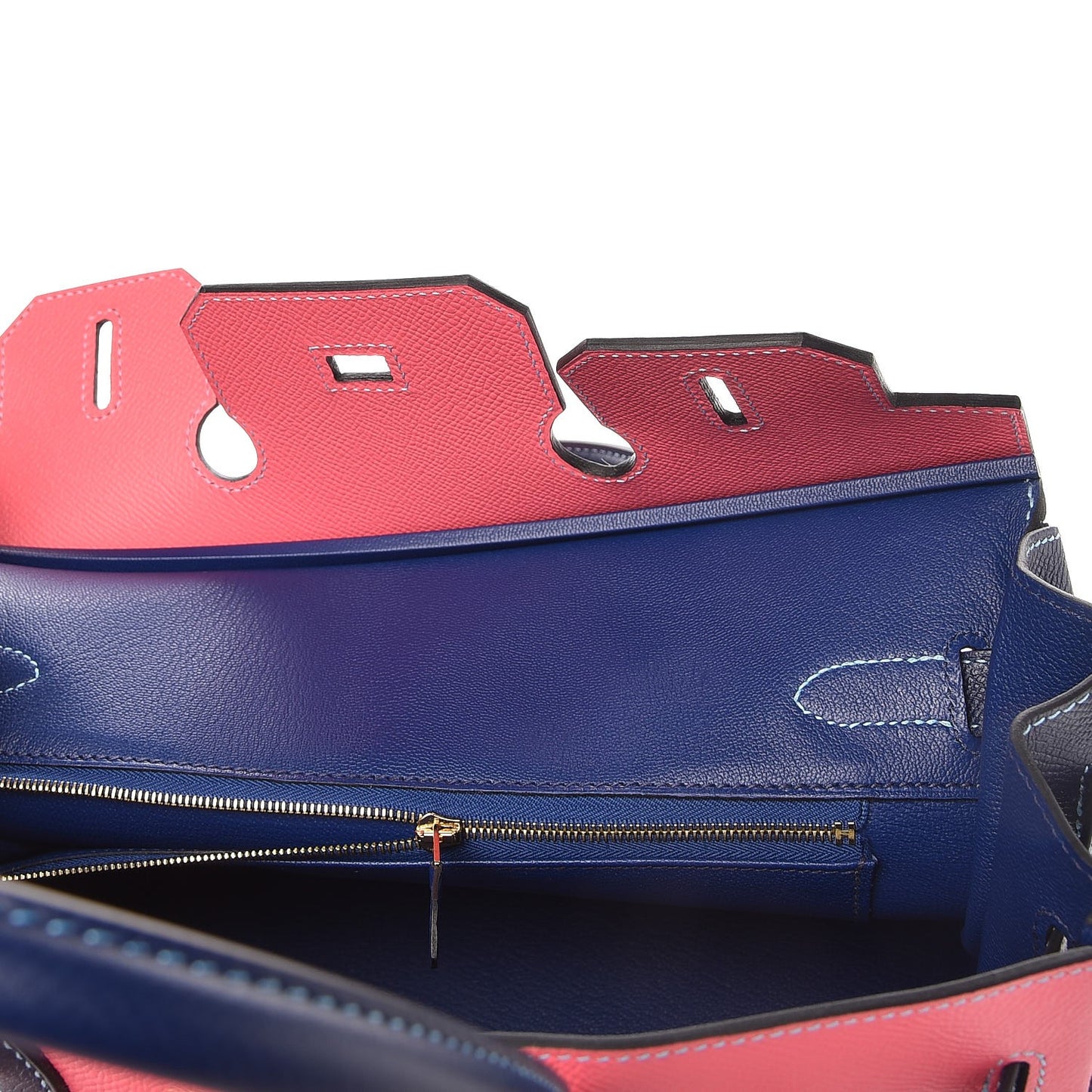 Epsom Horseshoe Birkin 30 Rose Azalee Bleu Saphir