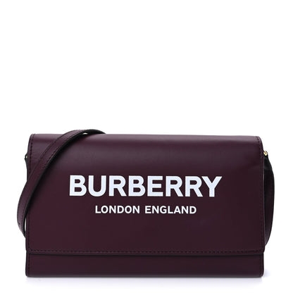 Burberry Calfskin Logo Hazelmere Wallet With Detachable Strap  Mahogany Red 1 of 8