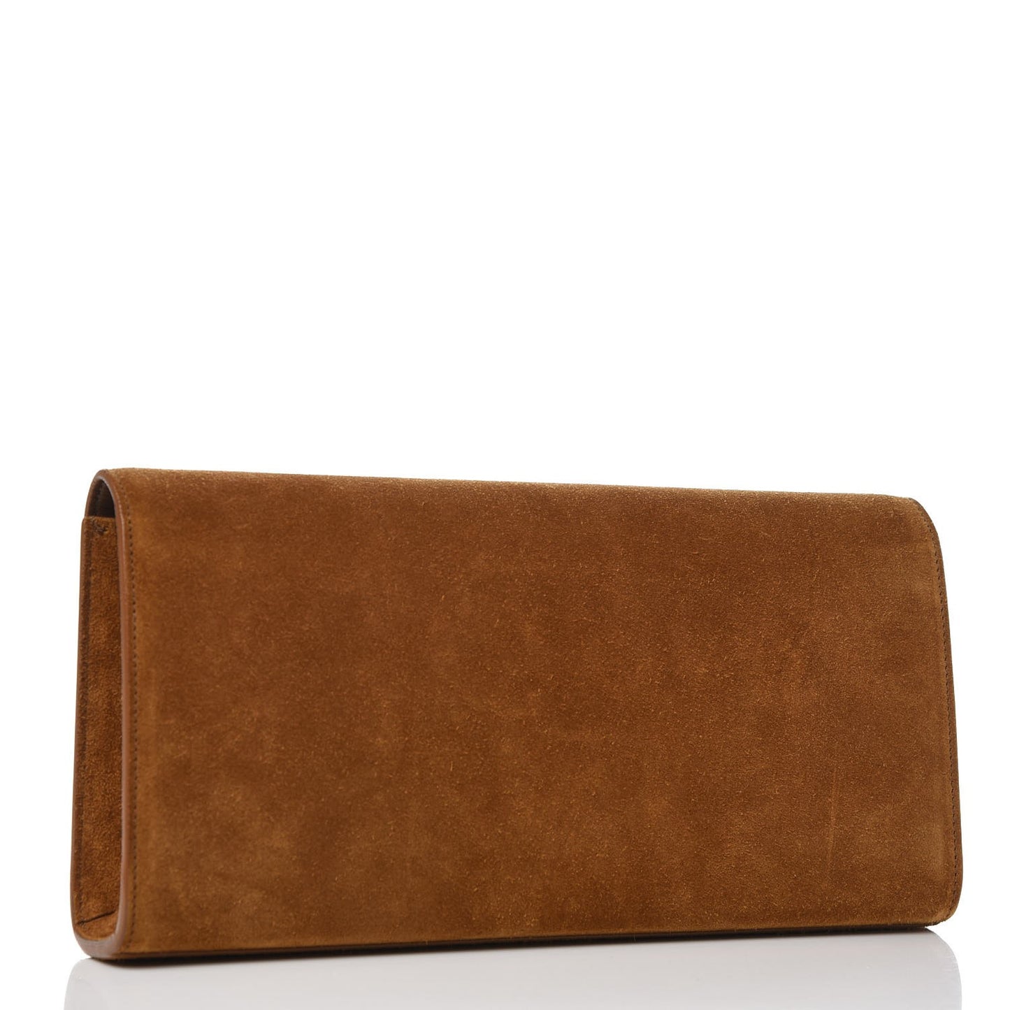 Suede Cassandre Tassel Clutch Tan