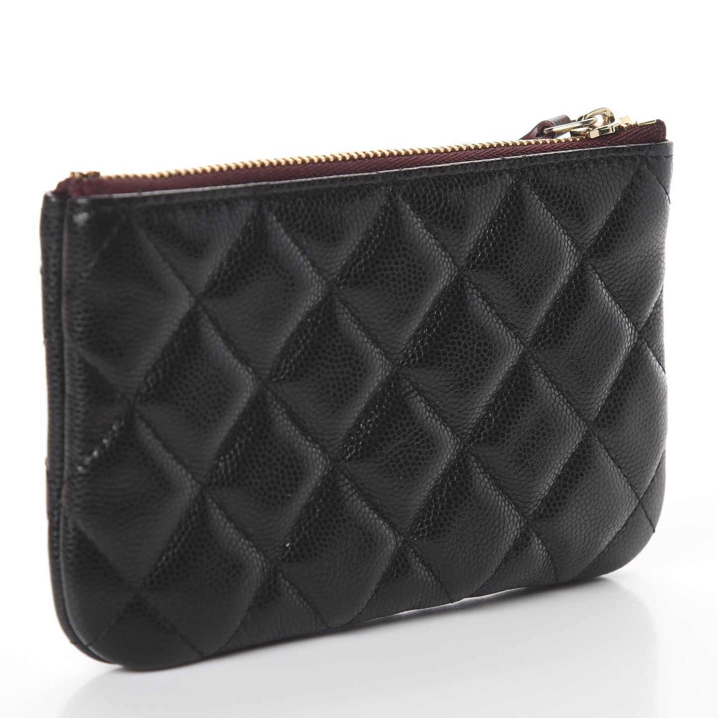 Caviar Quilted Small Cosmetic Case Black