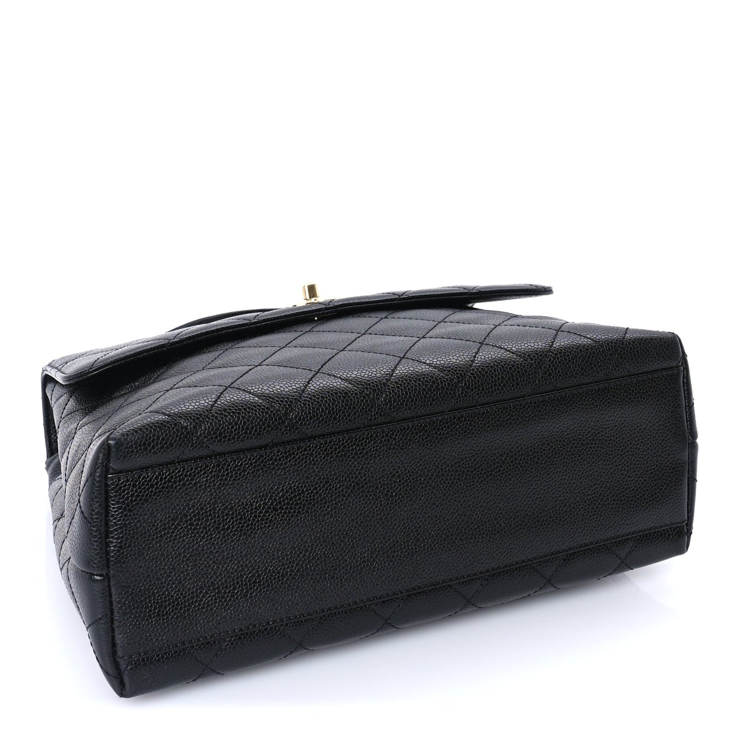 Caviar Quilted Jumbo Kelly Flap  Black