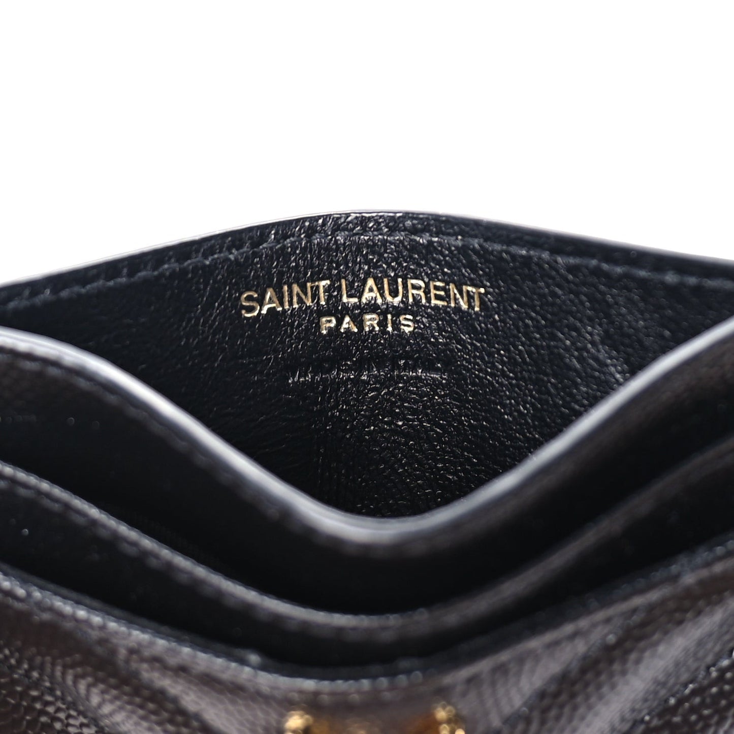 Grain De Poudre Matelasse Chevron Cassandre Credit Card Case Black
